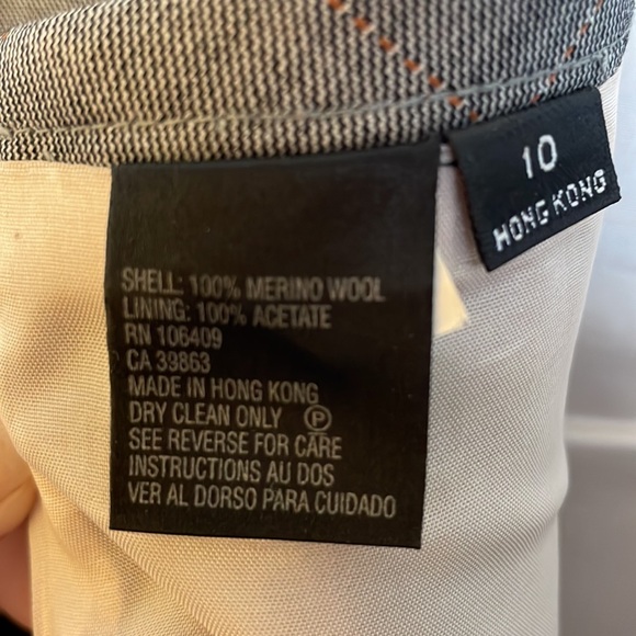 Ann Taylor gray and pink wool fully lined skirt – size 10; gorgeous pleat design - Picture 7 of 8